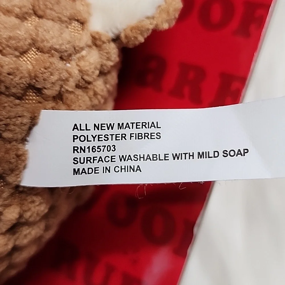 Plaid Reindeer Squeaker Dog Toy with Rope 10